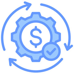 Cost Efficiency Blue Icon