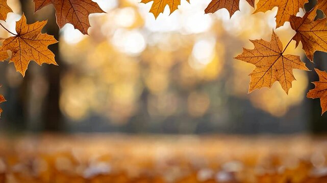 Autumn leaves create a warm and vibrant natural landscape scene.