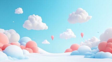 Obraz premium Cloudy sky for advertising design, showcasing a bright and airy scene with scattered clouds, perfect for branding and marketing