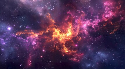 Obraz premium A photo of fireworks in deep space