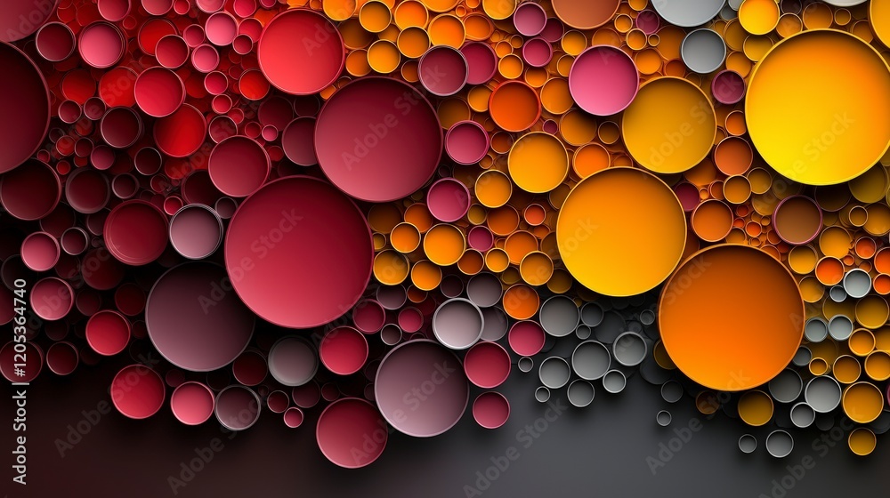 Leinwandbilder dynamic colorful circles with gradients abstract digital art modern design vivid environment aesthet