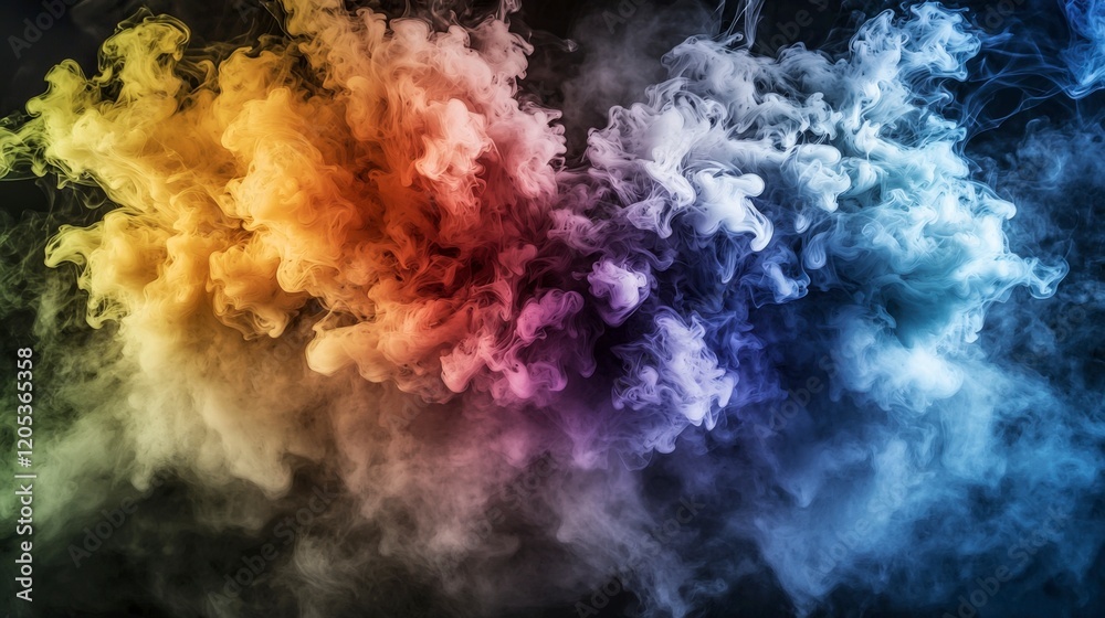 Poster vibrant color dispersion art creative studio digital artwork ethereal environment close-up view abst