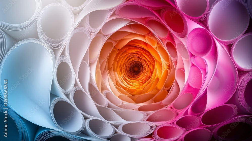 Poster Dynamic concentric circles design abstract art gallery digital artwork vibrant colors close-up view visual harmony