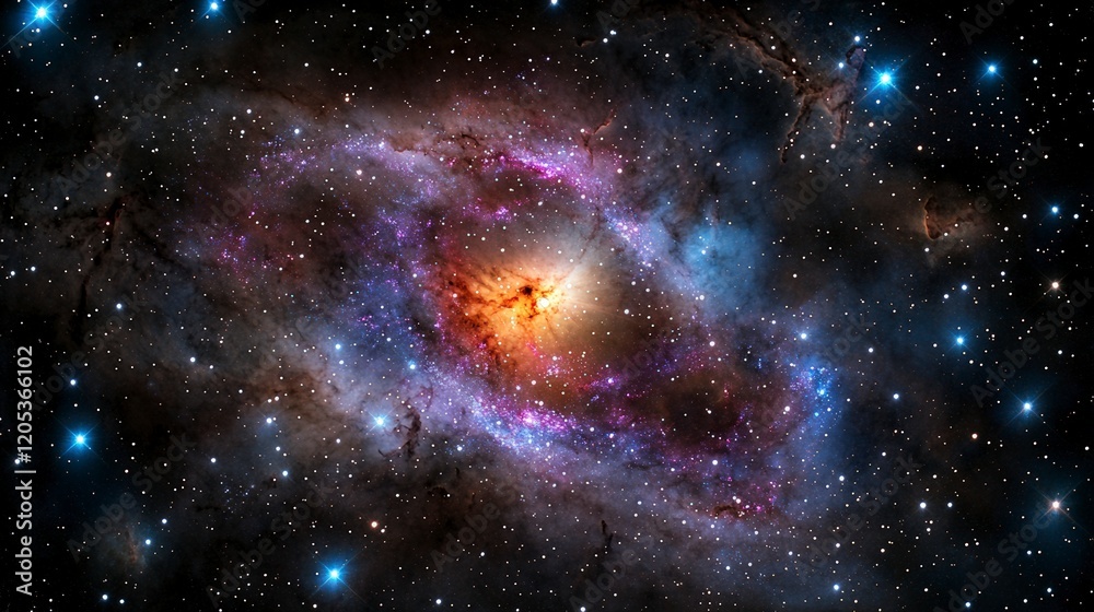 Poster cosmic dance of stars in motion outer space digital art celestial environment stellar viewpoint univ