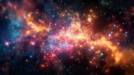 Obraz premium A photo of fireworks with an interstellar cloud.