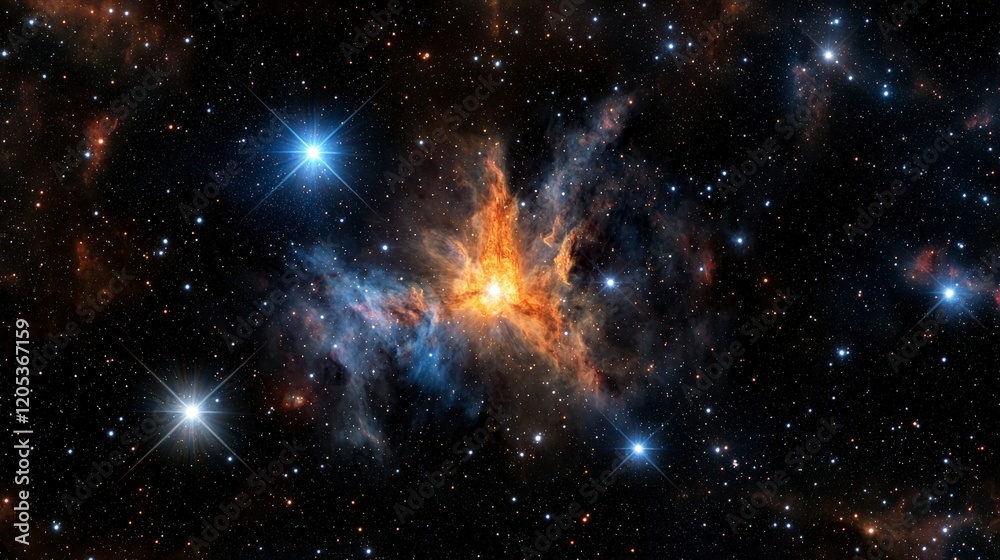 Aufkleber Exploding star event in deep space stunning cosmic phenomena astronomical environment radiant light display