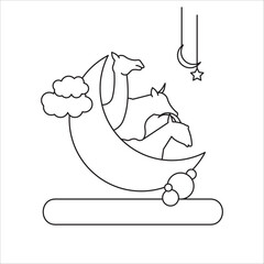 Ied adha icon outline vector