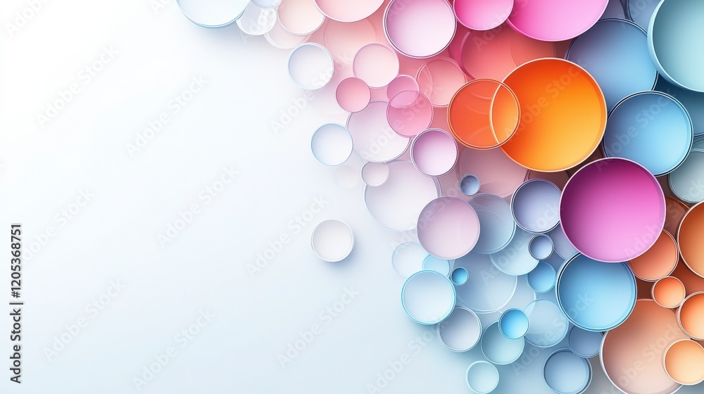 Leinwandbilder pastel hued intersecting circles blending smoothly abstract art digital design modern aesthetics top