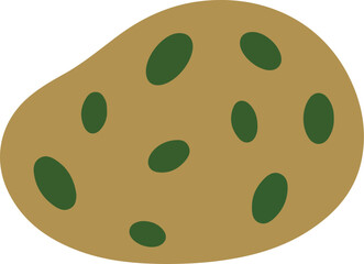 Potato flat icon on white background for web design, mobile app