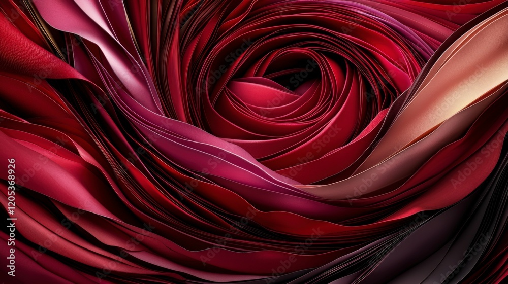 Leinwandbilder vibrant layered red rings abstract art digital creation studio setting close-up color theory explora