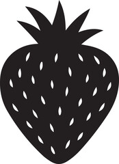 strawberry fresh fruit icon vector illustration design silhouette style simple image
