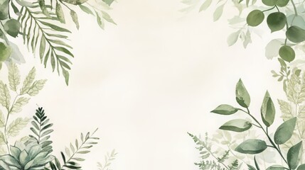 A delicate watercolor illustration of plants on a soft, light background. 