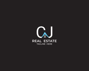 Fototapeta premium Modern Letter CJ and real estate logo design