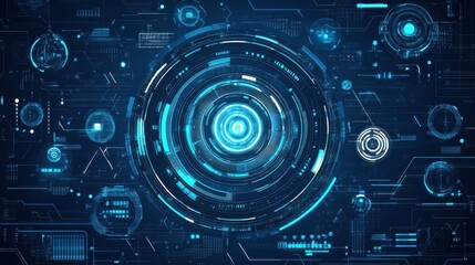 Obraz premium Futuristic Technology Interface Digital System Display