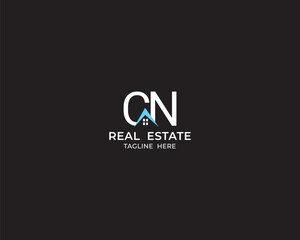 Fototapeta premium Modern Letter CN and real estate logo design