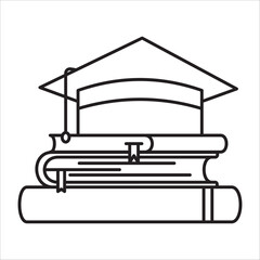 Graduation icon outline vector