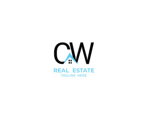Modern Letter CW and real estate logo design