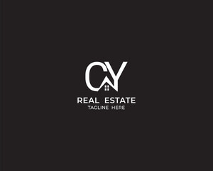 Custom Real estate letter CY logo design 