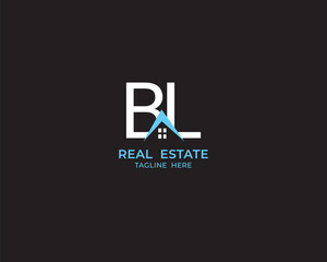 Modern Letter BL and real estate logo design