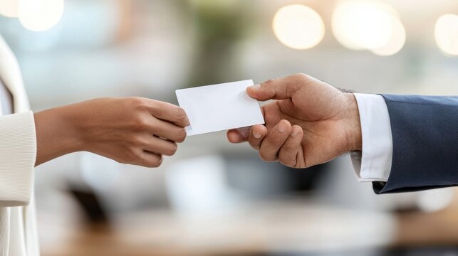 Business Card Exchange: A Moment of Professional Connection