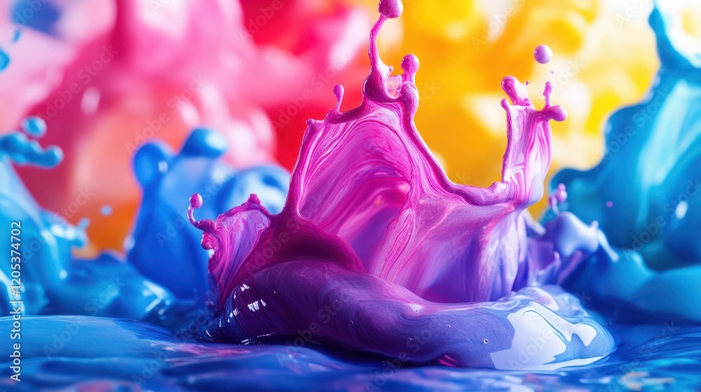 Poster abstract background from multi-colored moving liquid .
