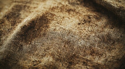 Fototapeta premium Detailed close-up texture of rough burlap fabric provides an organic, rustic background suitable for natural product advertising or rustic themes.