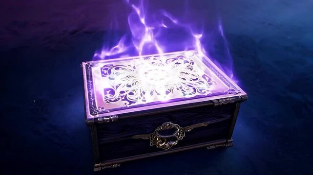An old magical box similar to the Ark of the Covenant discharges energy in colourful rays of light.