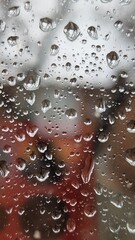 water drops on glass