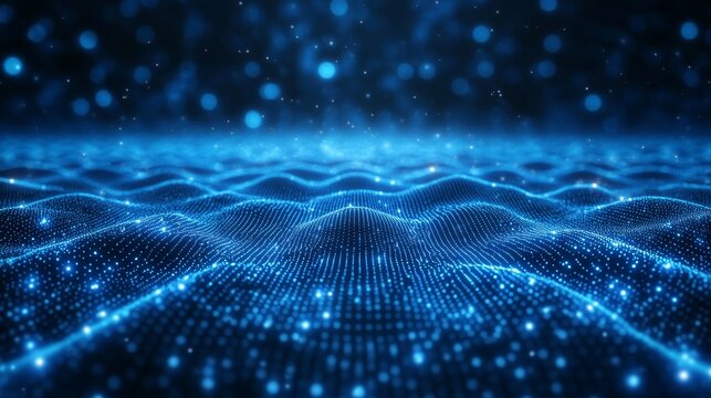 Abstract futuristic network design with blue digital connections for technology concepts