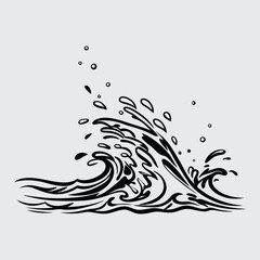 Fototapeta premium Splash image silhouette vector art and illustration