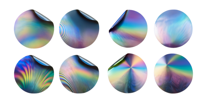 Colorful Abstract Circular Patterns and Textures, png collection isolated on transparent background