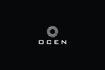 Letter O ocean wave modern technological logo 