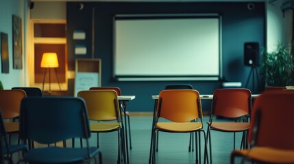 Empty Conference Room Ready for Presentation