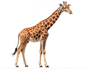 Fototapeta premium Giraffe isolated on white.