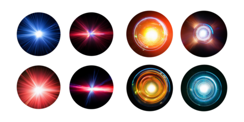 Colorful Light Effects for Creative Design, png collection isolated on transparent background