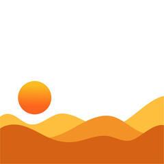 Landscape of sunset in the desert