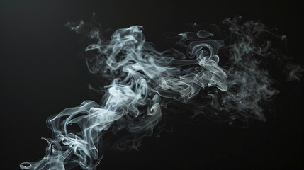 A long white smoke trail is shown on a black background. The smoke is thick and billowing, creating a sense of movement and energy. The image evokes a feeling of excitement and adventure