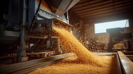 A photo of a grain cleaner removing impurities