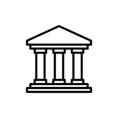 Obraz premium Bank icon vector. Bank sign and symbol, museum, university