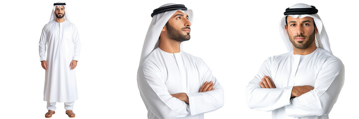 Stylish Young Man in Traditional Emirati Attire Posing Confidently
