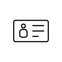 License icon vector. ID card icon. driver license, staff identification card
