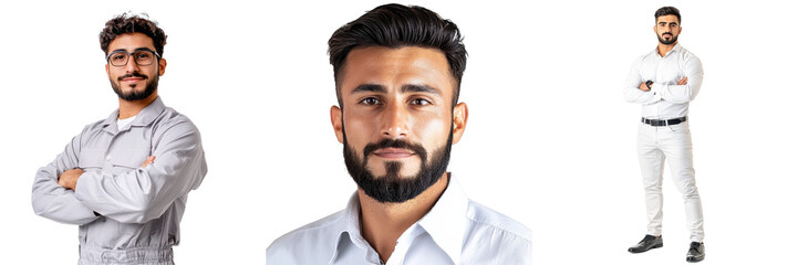 Fototapeta premium Professional Male Portraits in Stitched Style for Diverse Use
