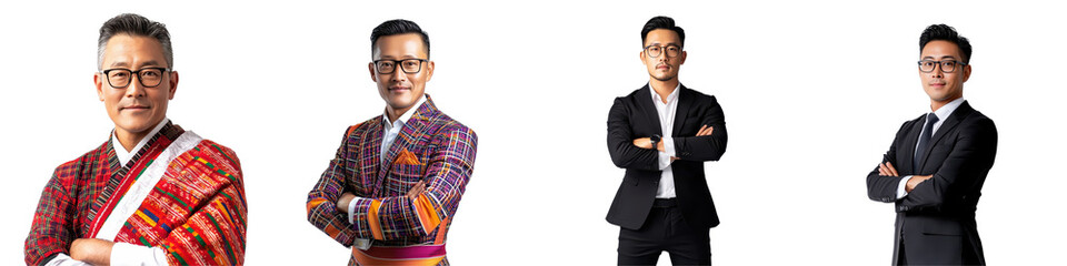 Professional Man in Traditional and Modern Attire with Confident Stance