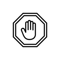 Obraz premium Stop icon vector. stop road sign. hand stop sign and symbol. Do not enter stop red sign with hand