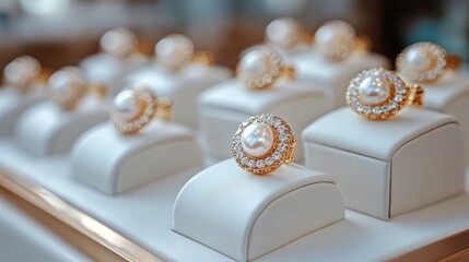 Elegant Pearl and Diamond Jewelry Display