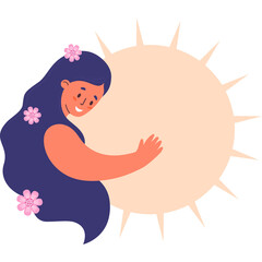 Happy Woman with Sun