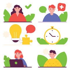 Hand-Drawn Soft Skills Icons: Teamwork, Communication, Problem-Solving, Creativity, Leadership      