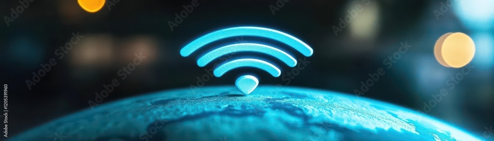 Poster vibrant blue earth surrounded by radiant cosmic energy symbolizing connectivity and unity in the uni
