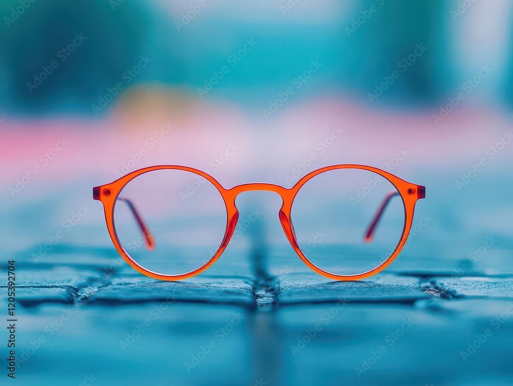 Fototapete Elegant Pair of Eyeglasses Resting on a Simple Wooden Table Surrounded by Soft Natural Light Creating a Calm and Thoughtful Atmosphere in a Cozy Space