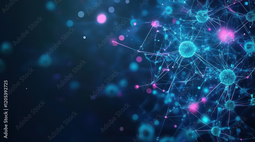 Poster Intricate Network of Neurons Exhibiting Dynamic Connections and Synaptic Activity in a Hypothetical Neural Landscape Representing Cognitive Processes and Thought
